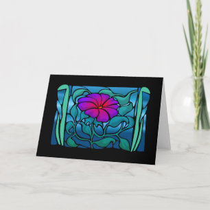 Cartão Stained Glass Flower Greeting / Note Card