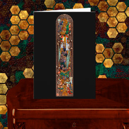 Cartão Stained Glass Window Design of St. Gobnait