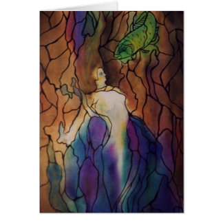 Cartão stainglass da sereia