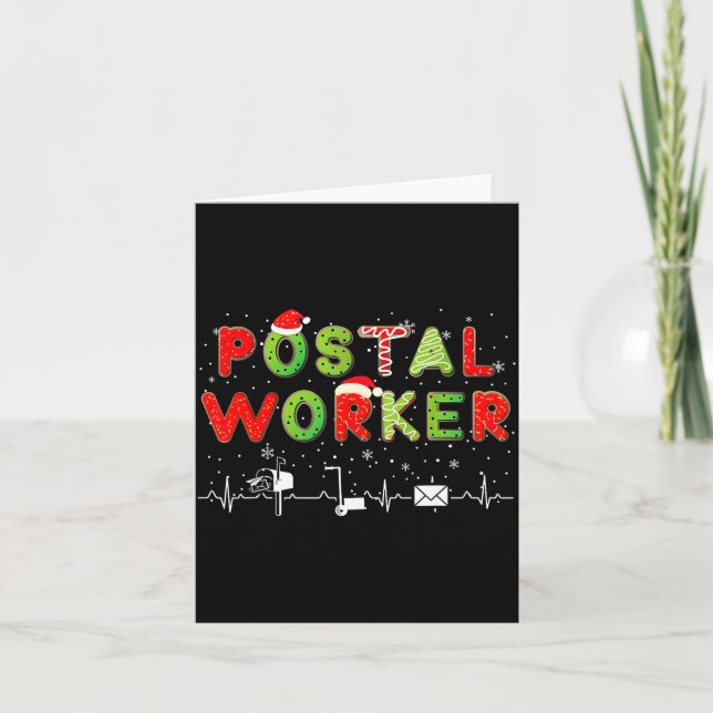 Cartão Stal Worker Mail Lady Christmas Mail Carrier St Of (Frente)
