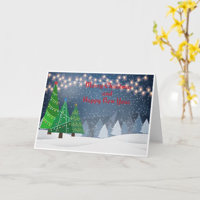 Cartão Standard, 5" x 7" Folded Christmas Card (Flor Amarela)