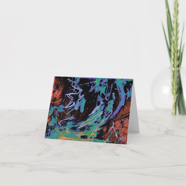 Cartão Star Gazing Colorful Art Note Card (Frente)