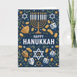 Cartão Star of David Menorah Pattern – Happy Hanukkah