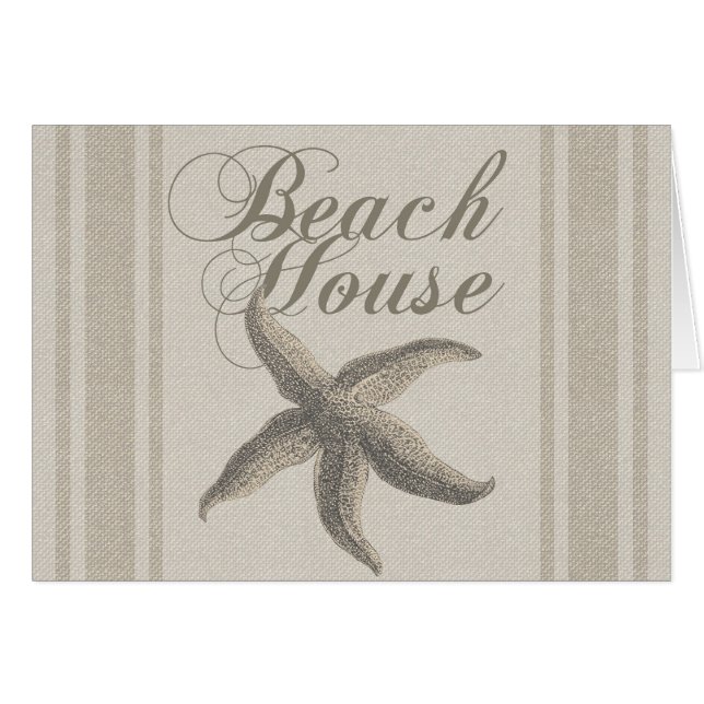 Cartão Starfish Beach House Seashore Coastal (Frente Horizontal)