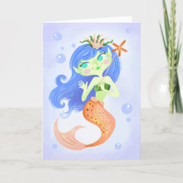 Cartão Starfish Mermaid Princess Birthday