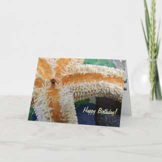 Cartão Starfish on Beach Glass Birthday Card