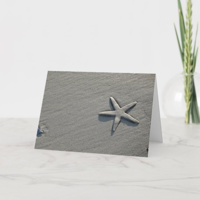 Cartão Starfish Sand Beach Photoshop (Frente)