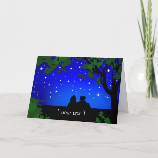 Cartão Stargazers Casal Starry Night Greeting Card (Frente)