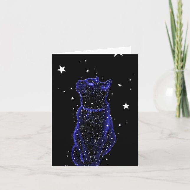 Cartão Stargazing Cat Note Card (Frente)