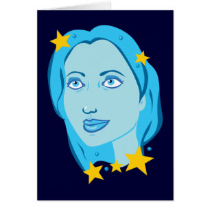 Cartão Starry Blue Girl