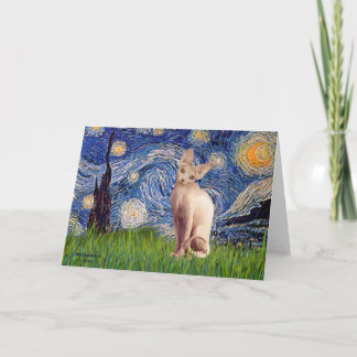 Cartão Starry Night - Cream Sphynx Cat