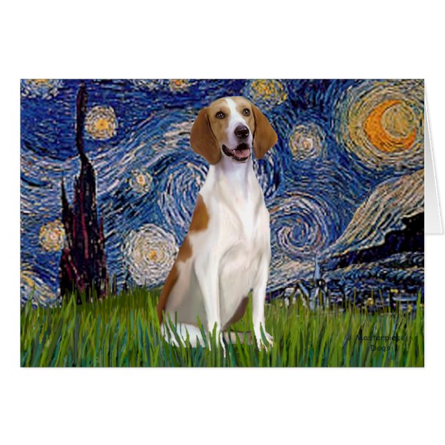 Cartão Starry Night - Foxhound Americano (Frente Horizontal)