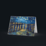 Cartão Starry Night no Rhone | Van Gogh |<br><div class="desc">Starry Night no Rhone é uma pintura de 1888 de Vincent Van Gogh.</div>