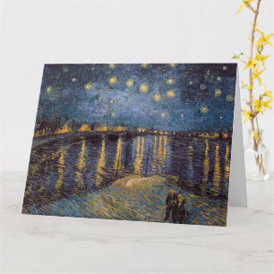 Cartão Starry Night Over Rhone River por Vincent Van Gogh