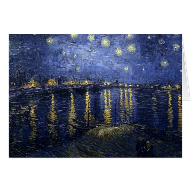 Cartão Starry Night Over the Rhone by Van Gogh (Frente Horizontal)