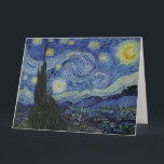 Cartão "Starry Night" por Van Gogh<br><div class="desc">Este design apresenta uma reprodução inalterada e sem edição,  de alta resolução,  da famosa pintura "Noite Estrelada" de Van Gogh.</div>