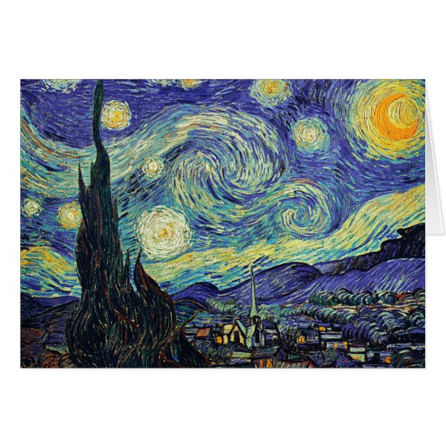 Cartão Starry Night por van Gogh (Frente Horizontal)
