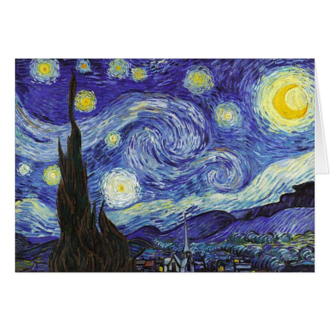 Cartão Starry Night por Van Gogh (Frente Horizontal)