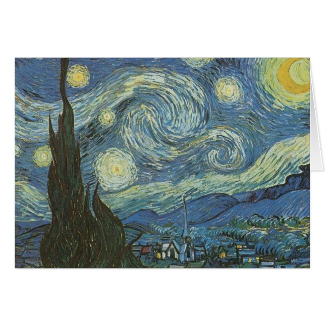 Cartão Starry Night por Vincent Van Gogh (Frente Horizontal)