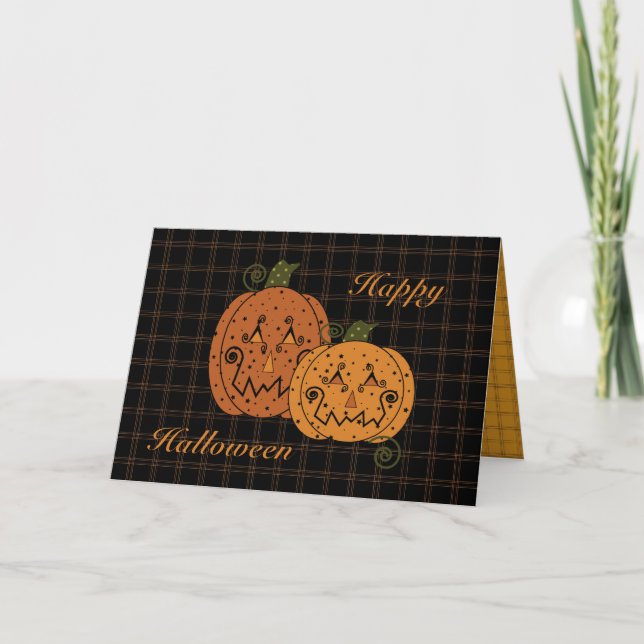 Cartão Starry Night Pumpkins Card (Frente)