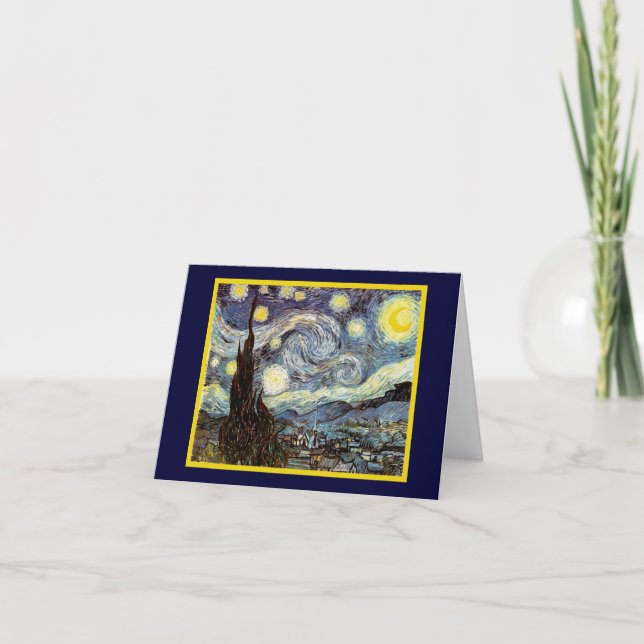 Cartão Starry Night Van Gogh Fine Art (Frente)