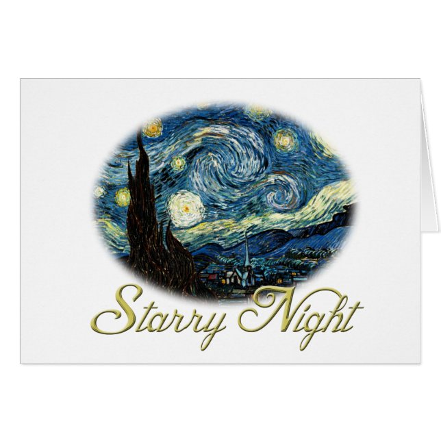 Cartão Starry Night, Vincent Van Gogh. (Frente Horizontal)