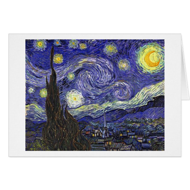Cartão Starry Night, Vincent Van Gogh. (Frente Horizontal)