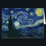 Cartão Starry Night Vincent van Gogh Fine Art Painting<br><div class="desc">Vincent van Gogh (holandês, 1853 - 1890) Starry Night, 1889, Oil on canvas Unframed: 73 × 92 cm (28, 7 × 36, 2 pol) Esta pintura mostra a vista da janela virada para leste da sala de asilo de Van Gogh na Santo-Rémy-de-Provence Ele acrescentou uma vila idealizada. Está na coleção...</div>