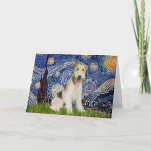 Cartão Starry Night - Wire Fox Terrier (M)