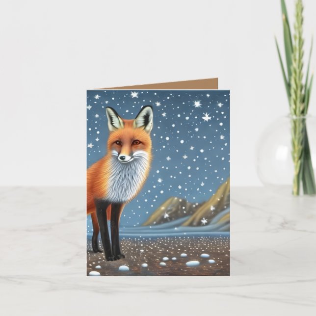Cartão Starry Starry Night Storybook Fox (Frente)