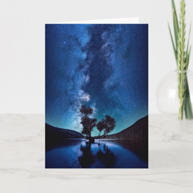 Cartão Stars at Night Happy Birthday Greeting Card (Frente)
