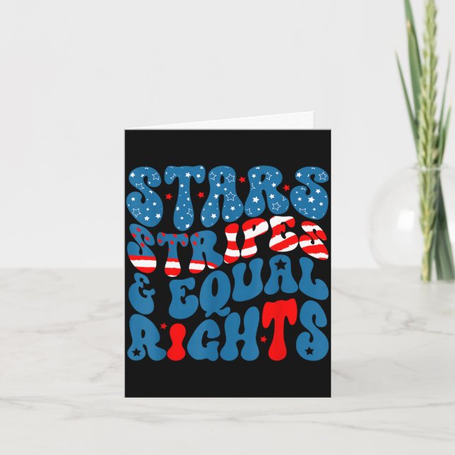 Cartão Stars stripes and equal rights 4th of july women's (Frente)