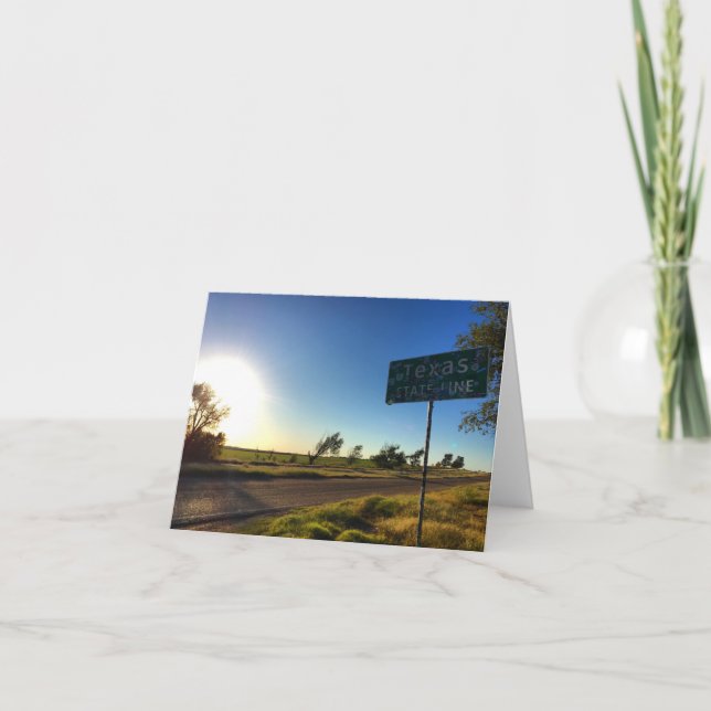 Cartão state line sunset notecard (blank inside) (Frente)