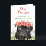Cartão Stay Awesome and Have a Happy Birthday Pug<br><div class="desc">Stay Awesome and Have a happy Birthday Pug</div>