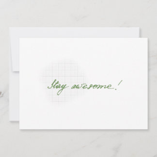 Cartão Stay awesome minimal handwritten card 