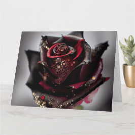 Cartão Steam Punk Ornate Black Rose