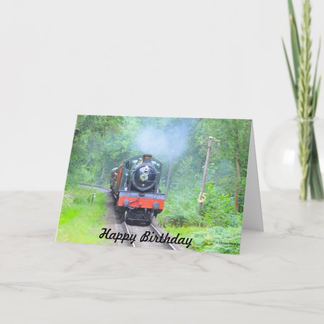 Cartão Steam Train Happy Birthday Card (Frente)