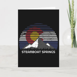 Cartão Steamboat Springs Co X Bandeira do Colorado 