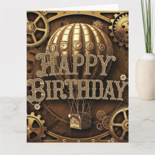 Cartão Steampunk Adventure Birthday