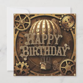 Cartão Steampunk Adventure Birthday