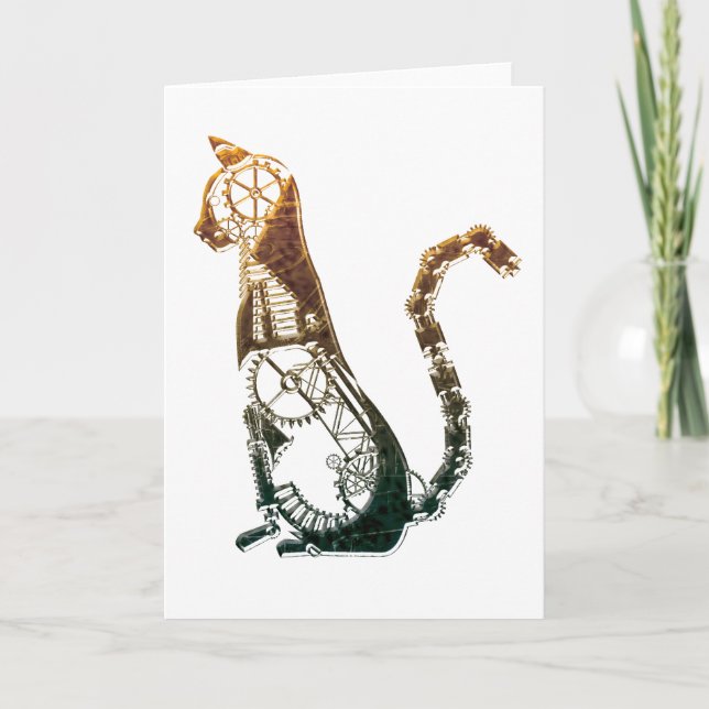 Cartão Steampunk cat cards (Frente)