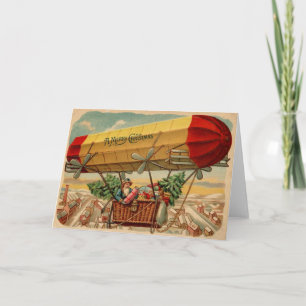 Cartão Steampunk Christmas Dirigible I