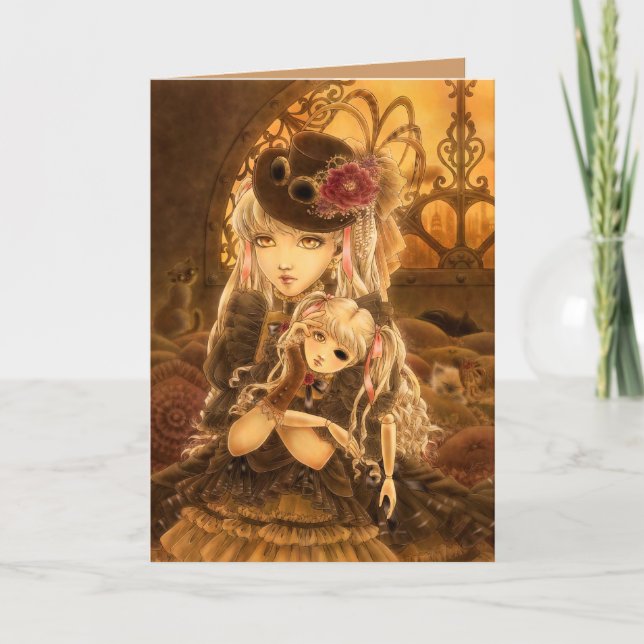 Cartão Steampunk Fantasy Greeting Card (Frente)