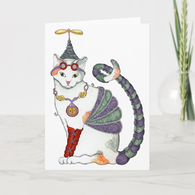 Cartão Steampunk Gretel Cat Card (Frente)