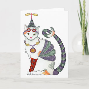Cartão Steampunk Gretel Cat Card