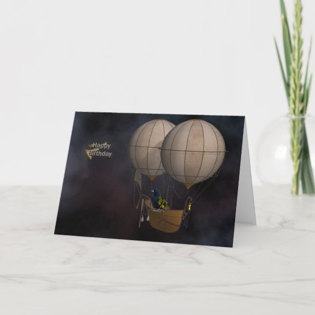 Cartão Steampunk Happy BIrthday Card (Frente)