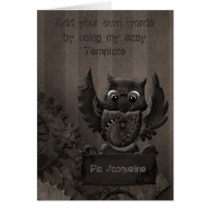 Cartão Steampunk Owl