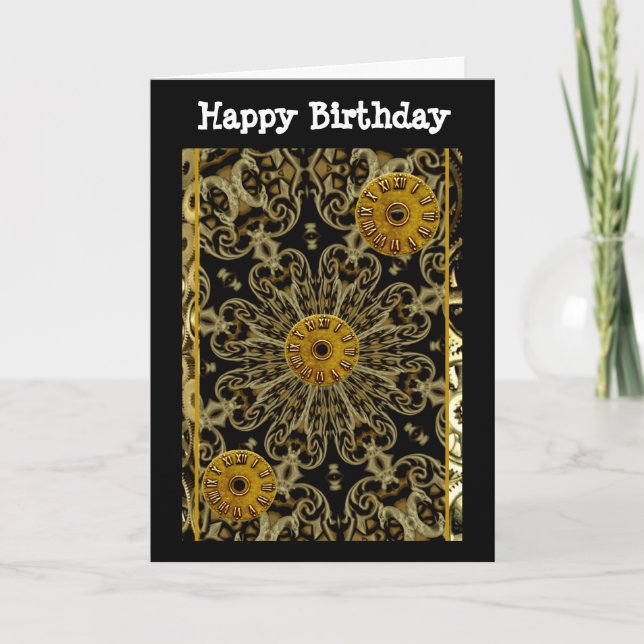 Cartão Steampunk rust machinery cogs mechanical (Frente)