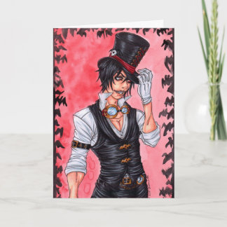 Cartão Steampunk Vampire Blank Greeting Card