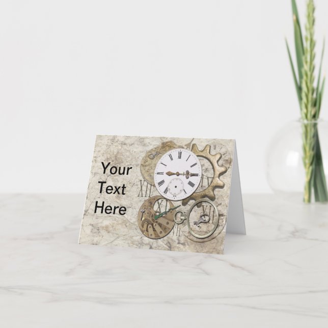 Cartão Steampunk Vintage Blank Note Card (Frente)